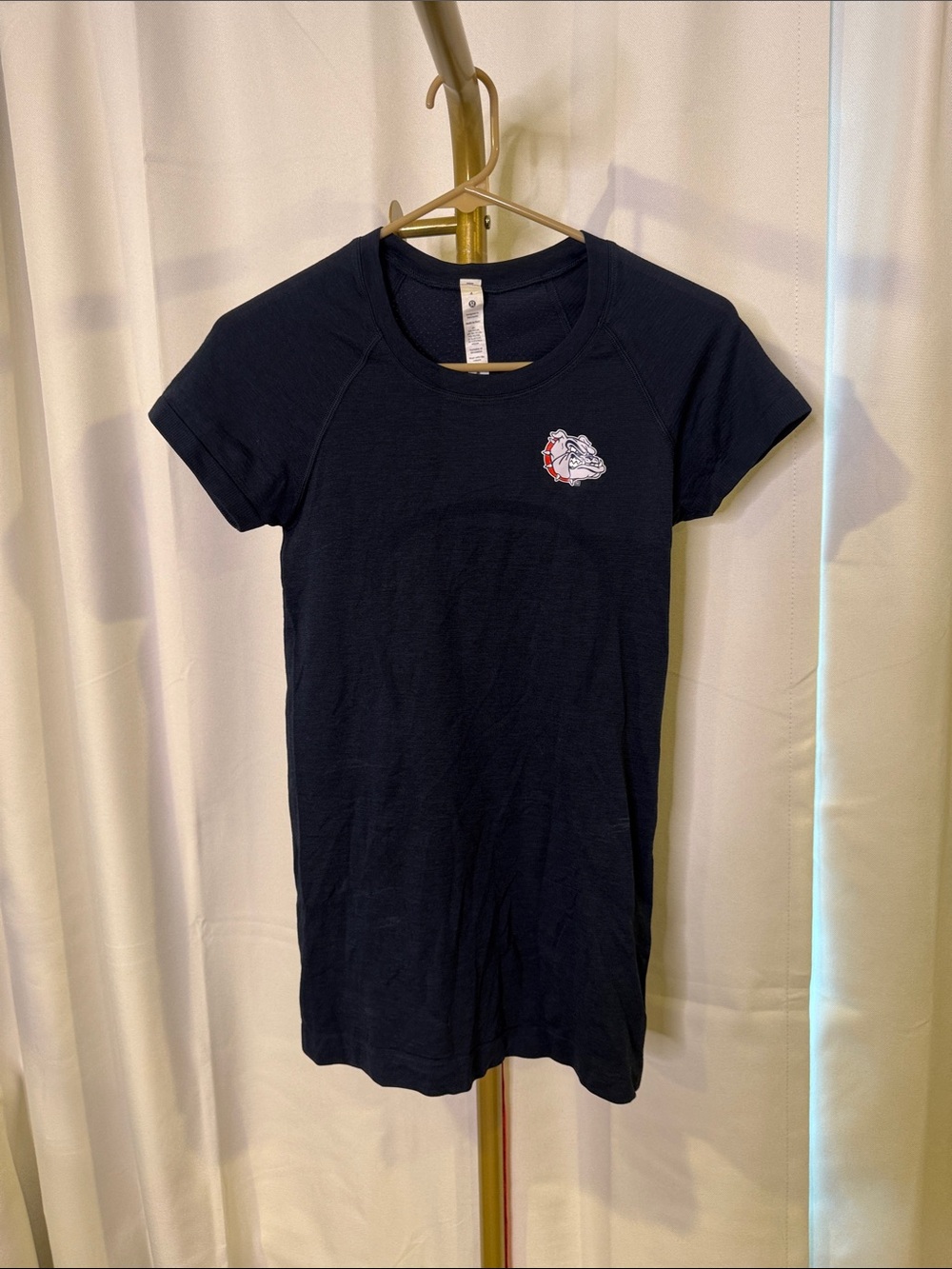 lululemon GONZAGA University swiftly Navy Short Sleeve Tee with Bulldog Patch 4